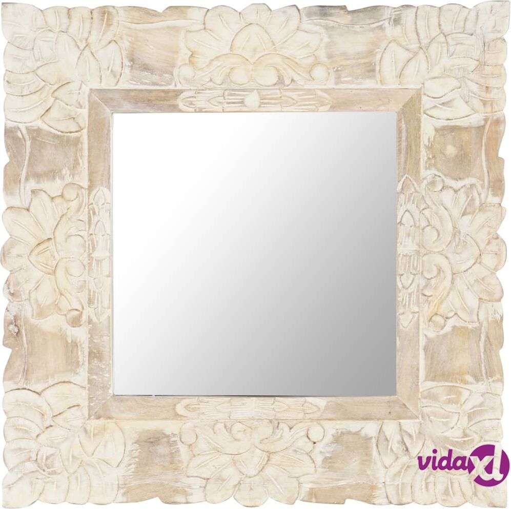 vidaXL Peili valkoinen 50x50 cm täysi mangopuu vidaXL Peili valkoinen 50x50 cm täysi mangopuu