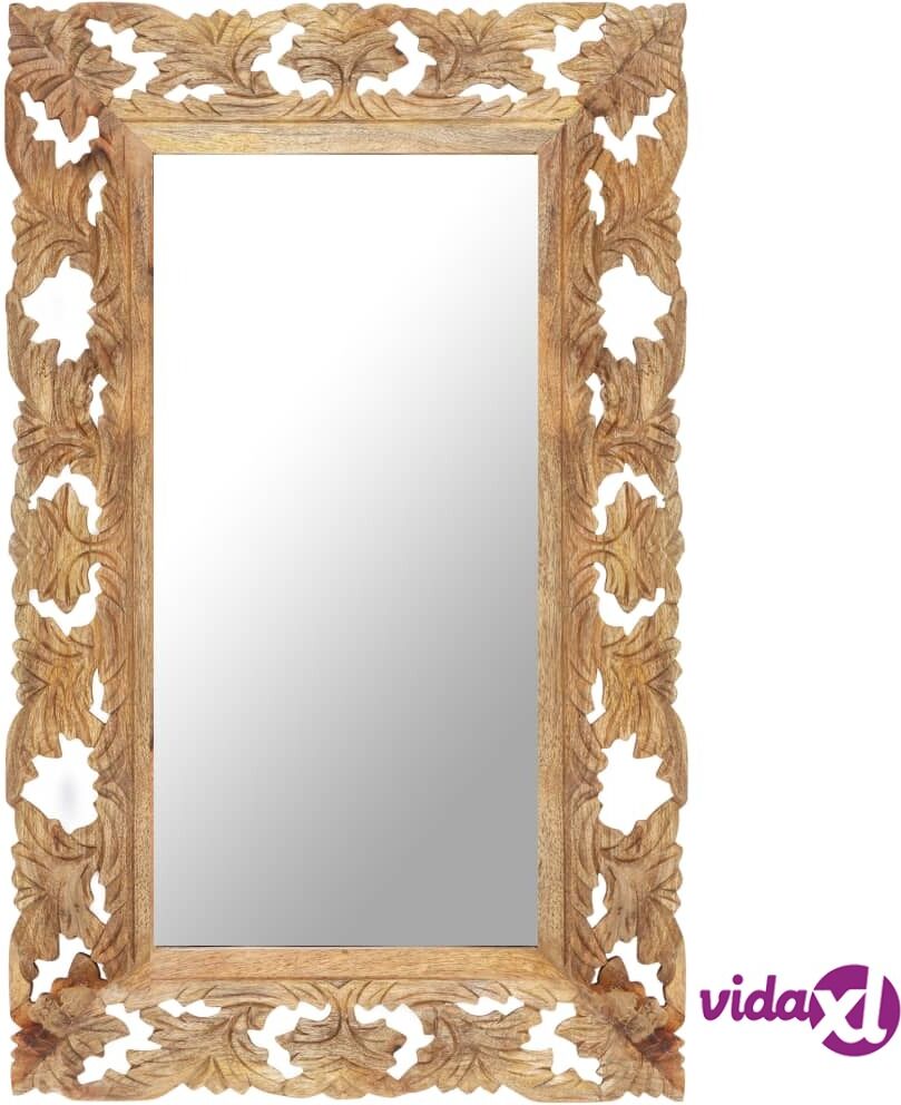 vidaXL Käsinveistetty peili ruskea 80x50 cm täysi mangopuu vidaXL Käsinveistetty peili ruskea 80x50 cm täysi mangopuu