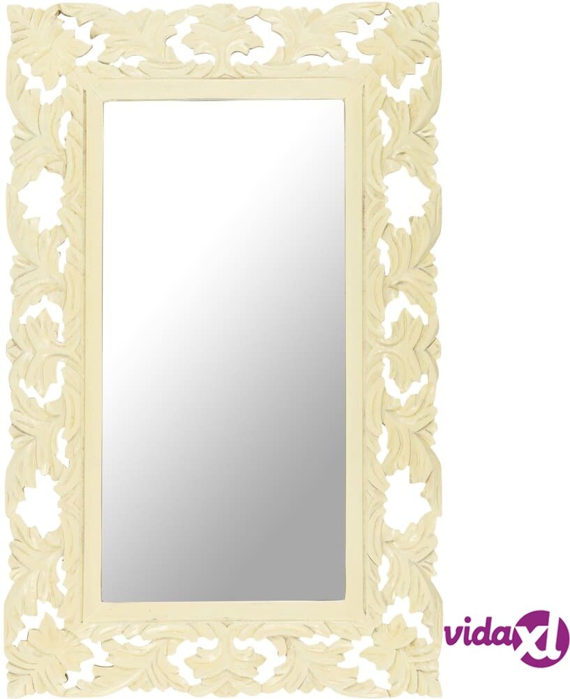 vidaXL Käsinveistetty peili valkoinen 80x50 cm täysi mangopuu vidaXL Käsinveistetty peili valkoinen 80x50 cm täysi mangopuu