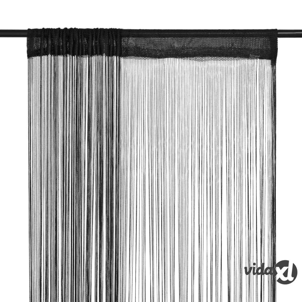 vidaXL String-verhot 2 kpl 140x250 cm Musta