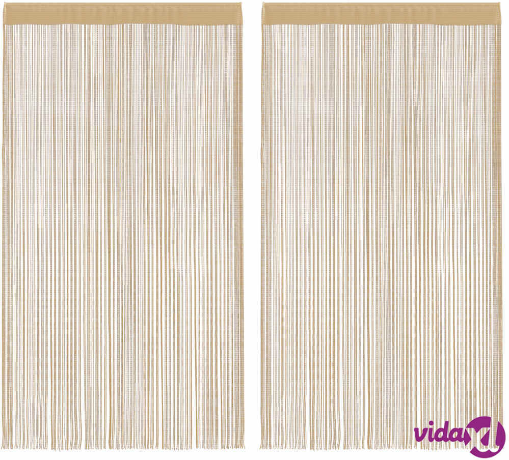 vidaXL String-verhot 2 kpl 140x250 cm Beige vidaXL String-verhot 2 kpl 140x250 cm Beige