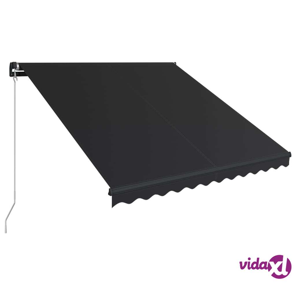 vidaXL Manuaalisesti sisäänkelattava markiisi 300x250 cm antrasiitti