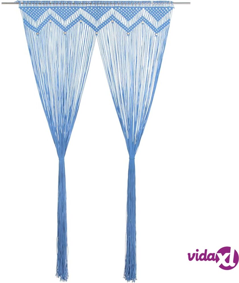 vidaXL Macrame verho sininen 140x240 cm puuvilla vidaXL Macrame verho sininen 140x240 cm puuvilla