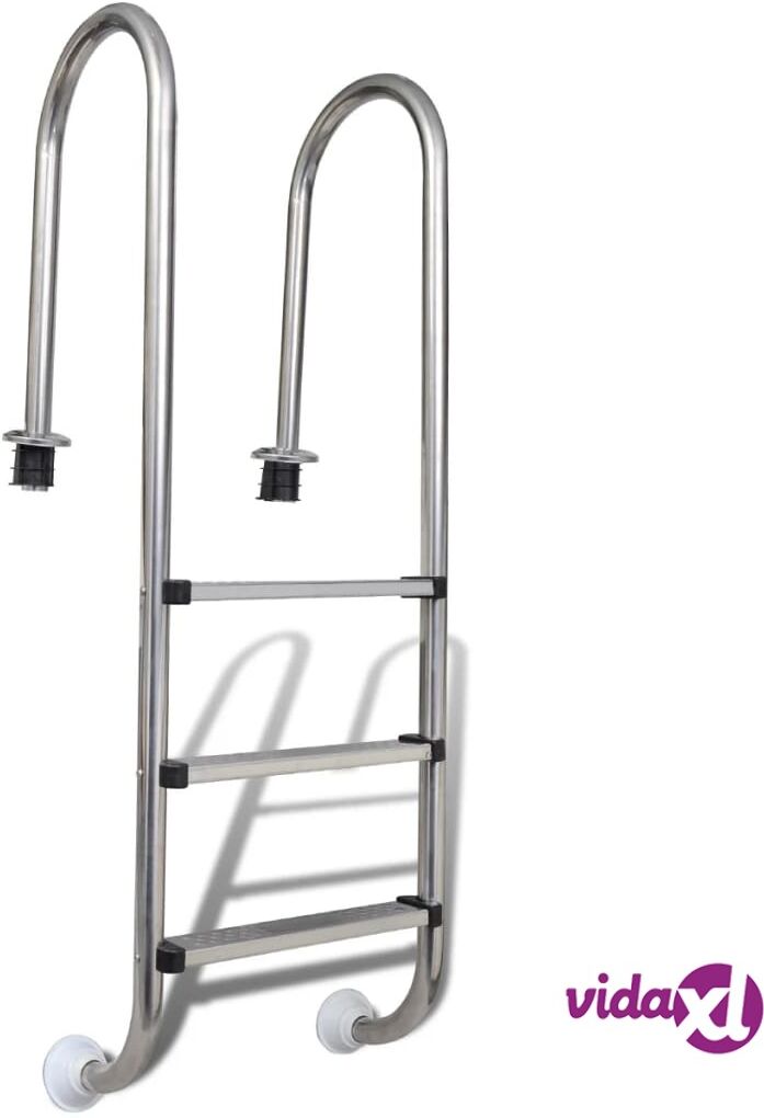 vidaXL Uima-altaan tikkaat 3 askelmaa 120 cm Ruostumaton teräs vidaXL Uima-altaan tikkaat 3 askelmaa 120 cm Ruostumaton teräs