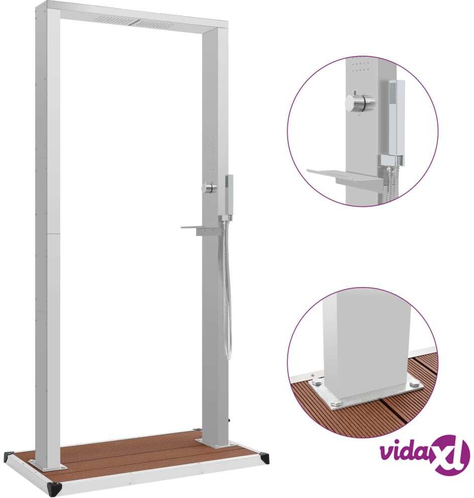 vidaXL Ulkosuihku alustalla WPC ruostumaton teräs vidaXL Ulkosuihku alustalla WPC ruostumaton teräs