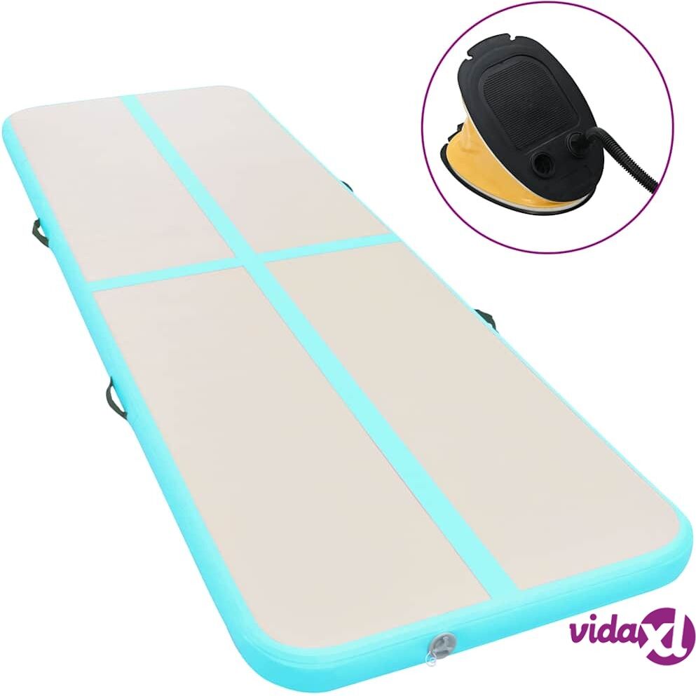 vidaXL Täytettävä voimistelumatto pumpulla 300x100x10 cm PVC vihreä vidaXL Täytettävä voimistelumatto pumpulla 300x100x10 cm PVC vihreä
