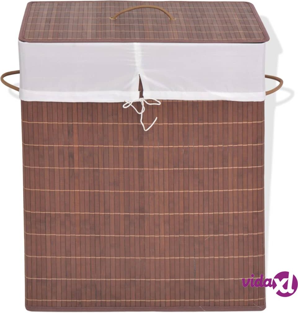 vidaXL Pyykkikori bambu suorakaide ruskea vidaXL Pyykkikori bambu suorakaide ruskea
