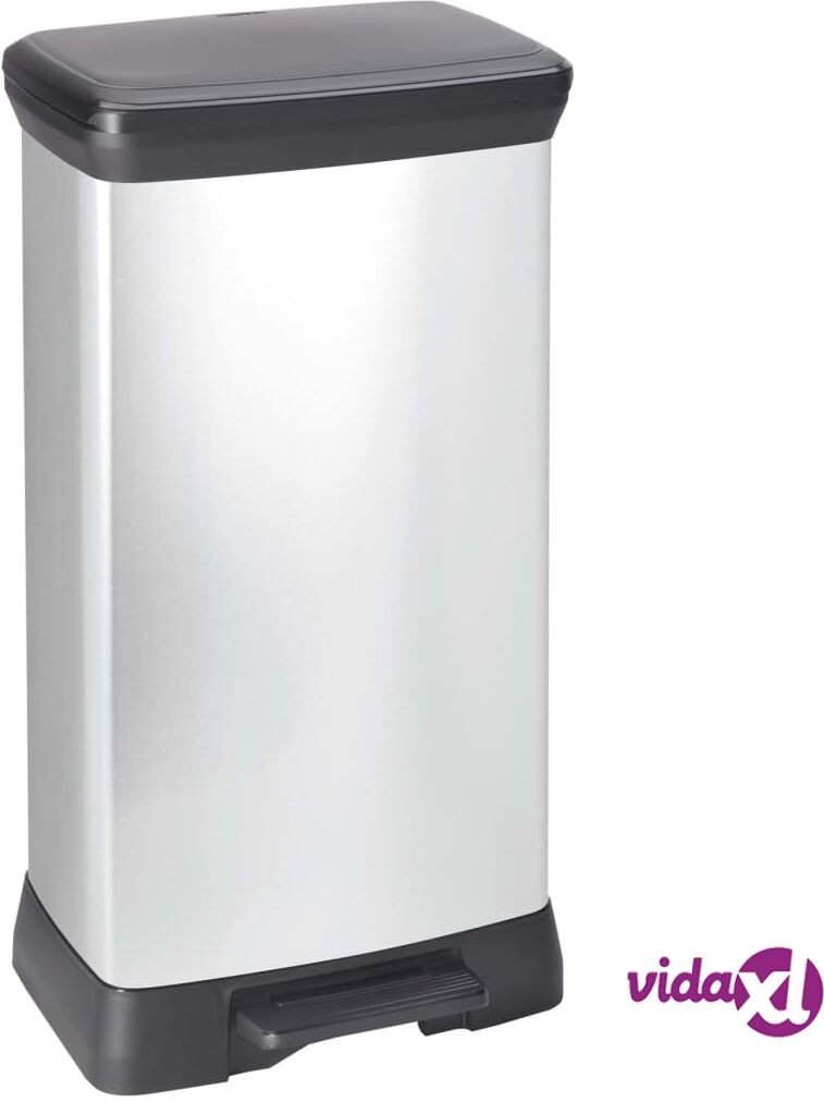 Curver Deco roskakori polkimella 50 l hopea 240643 Curver Deco roskakori polkimella 50 l hopea 240643