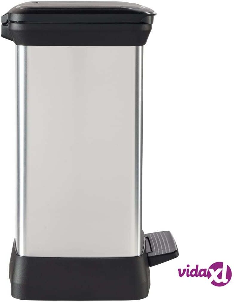 Curver Deco roskakori polkimella 30 l hopea 240642 Curver Deco roskakori polkimella 30 l hopea 240642