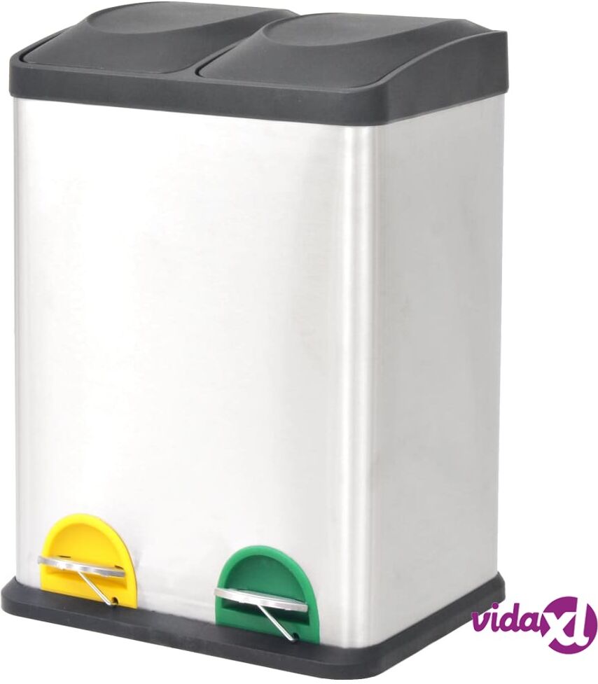 vidaXL Kierrätysroskakori polkimella ruostumaton teräs 36 l vidaXL Kierrätysroskakori polkimella ruostumaton teräs 36 l