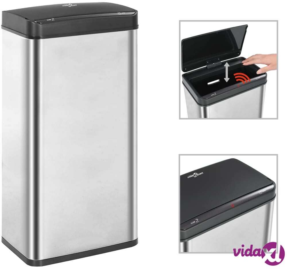 vidaXL Roskakori automaattisella anturilla ruostumaton teräs 80 l vidaXL Roskakori automaattisella anturilla ruostumaton teräs 80 l