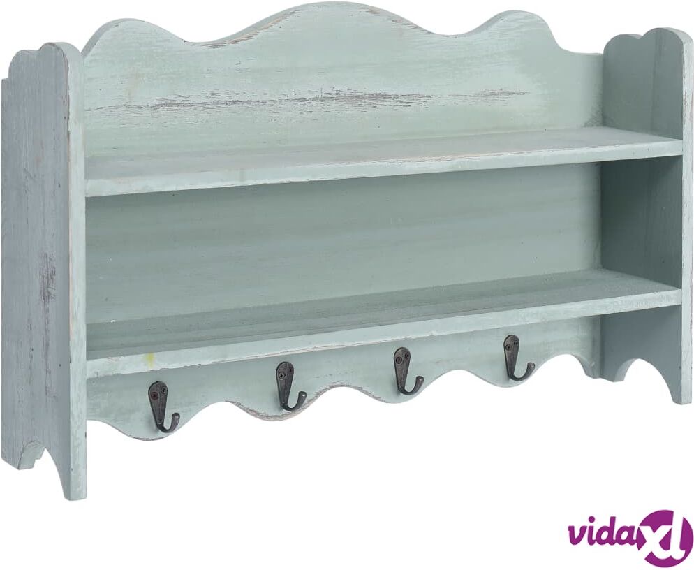 vidaXL Seinälle kiinnitettävä naulakko vihreä 50x10x30 cm puu vidaXL Seinälle kiinnitettävä naulakko vihreä 50x10x30 cm puu