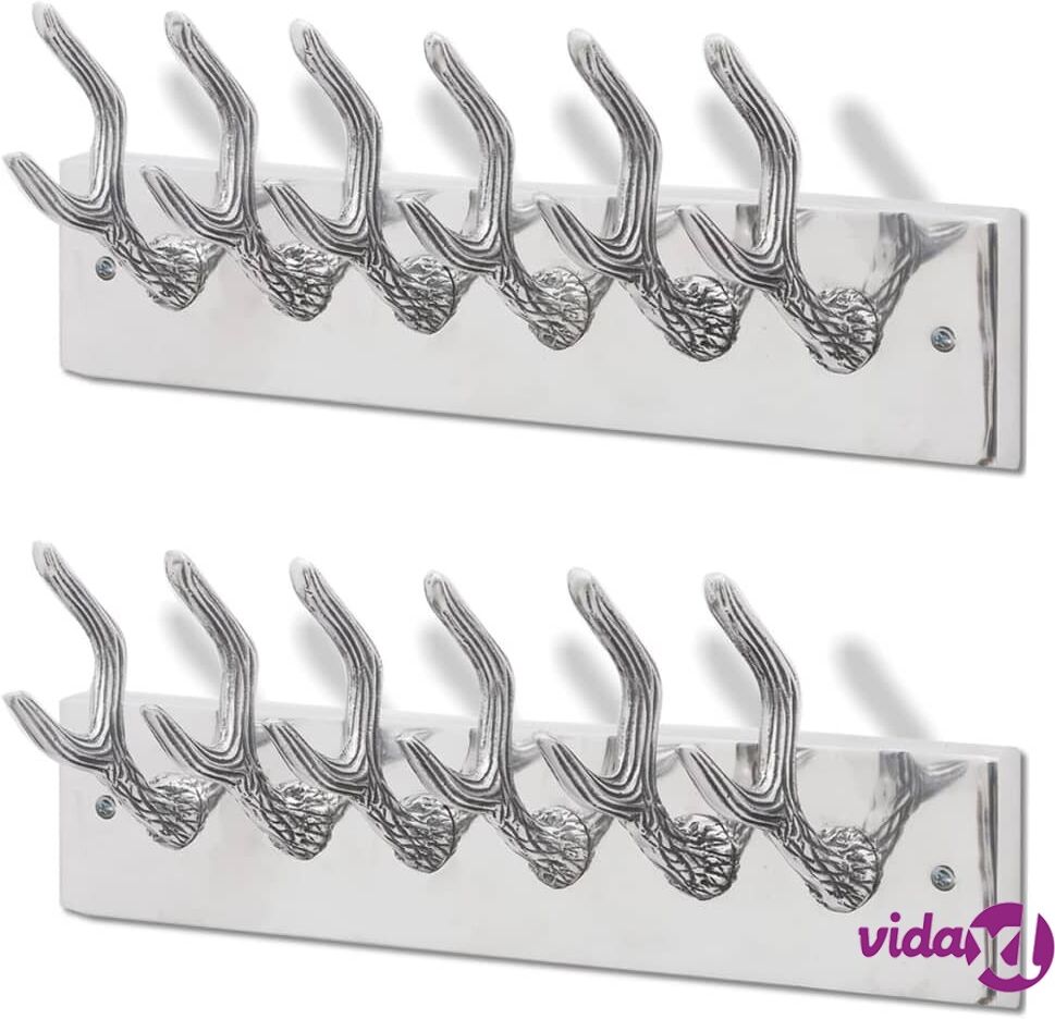 vidaXL Vaatekaapin takkikoukut 2 kpl hopea alumiini vidaXL Vaatekaapin takkikoukut 2 kpl hopea alumiini