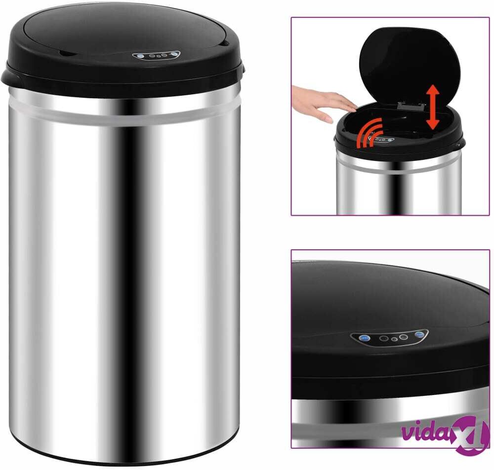 vidaXL Roskakori automaattisella anturilla 40 l ruostumaton teräs vidaXL Roskakori automaattisella anturilla 40 l ruostumaton teräs
