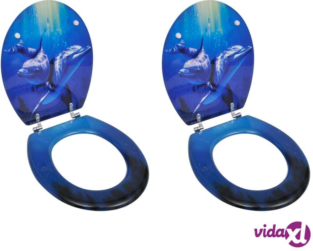 vidaXL WC-istuimet hard-close kansilla 2 kpl MDF delfiini vidaXL WC-istuimet hard-close kansilla 2 kpl MDF delfiini