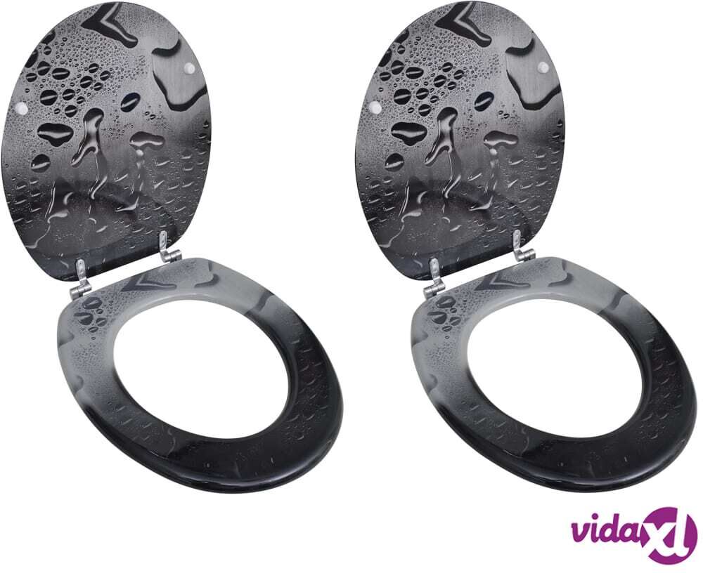 vidaXL WC-istuimet hard-close kansilla 2 kpl MDF vesikuosi vidaXL WC-istuimet hard-close kansilla 2 kpl MDF vesikuosi