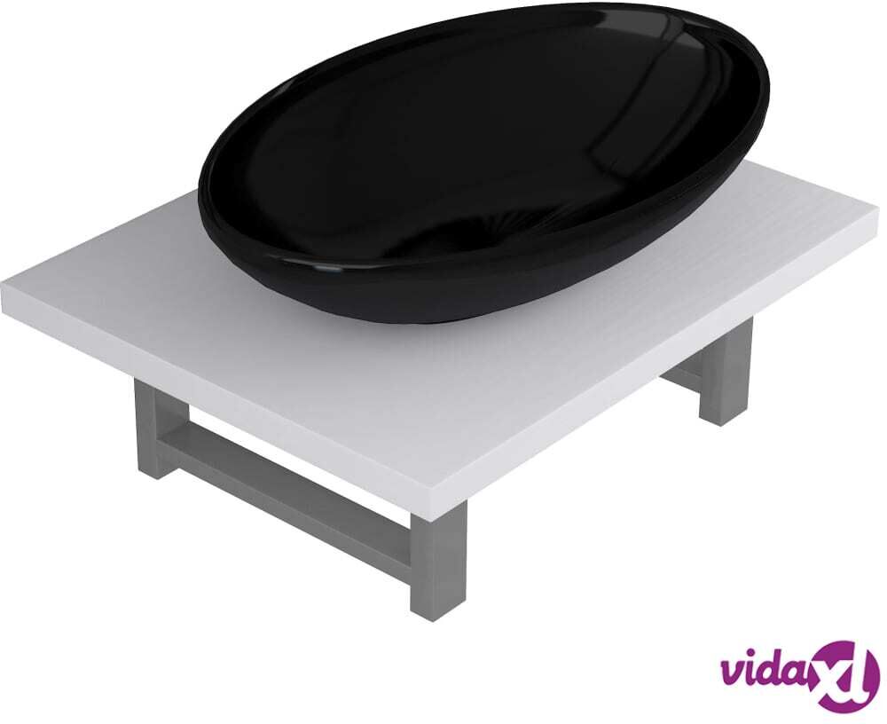 vidaXL Kaksiosainen kylpyhuoneen kalustesarja keraaminen valkoinen vidaXL Kaksiosainen kylpyhuoneen kalustesarja keraaminen valkoinen