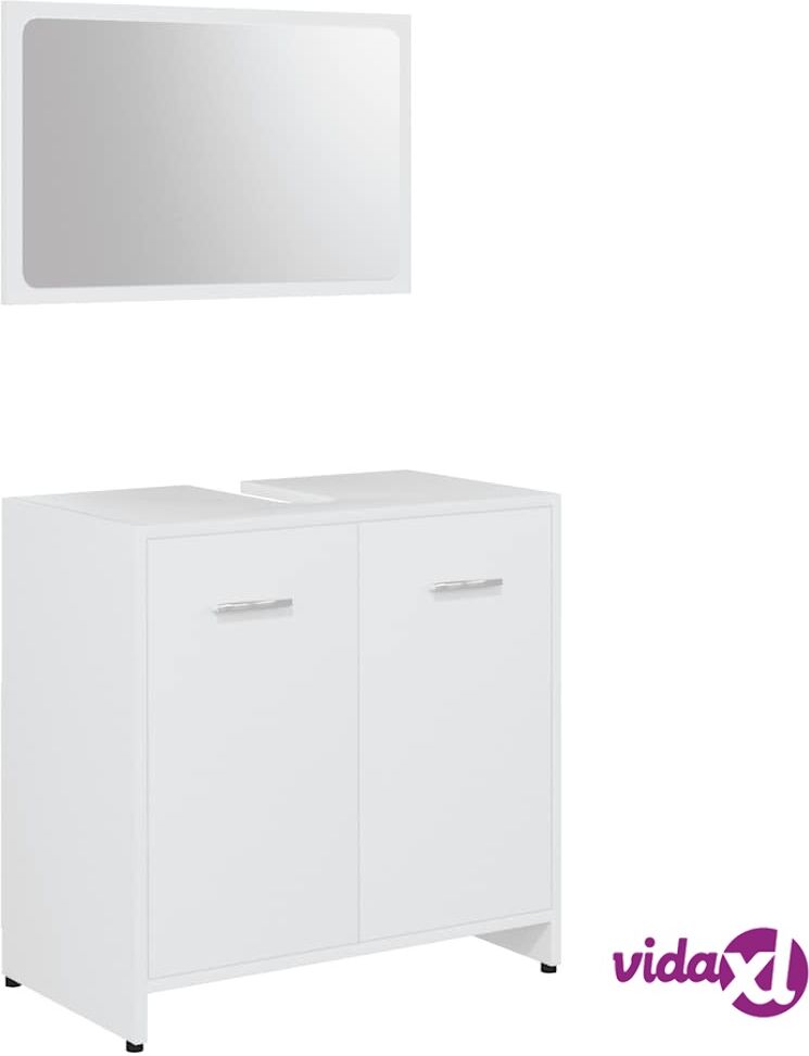 vidaXL Kylpyhuoneen kalustesarja valkoinen lastulevy vidaXL Kylpyhuoneen kalustesarja valkoinen lastulevy