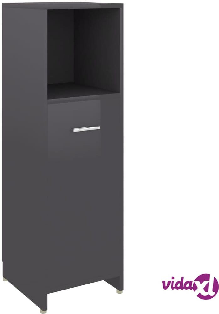 vidaXL Kylpyhuonekaappi korkeakiilto harmaa 30x30x95 cm lastulevy vidaXL Kylpyhuonekaappi korkeakiilto harmaa 30x30x95 cm lastulevy