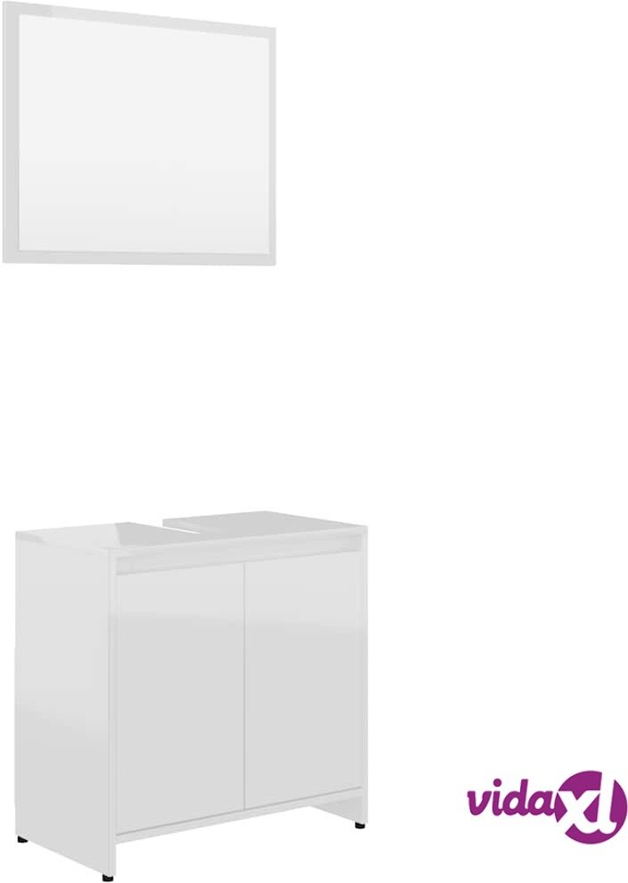 vidaXL Kylpyhuoneen kalustesarja korkeakiilto valkoinen lastulevy vidaXL Kylpyhuoneen kalustesarja korkeakiilto valkoinen lastulevy