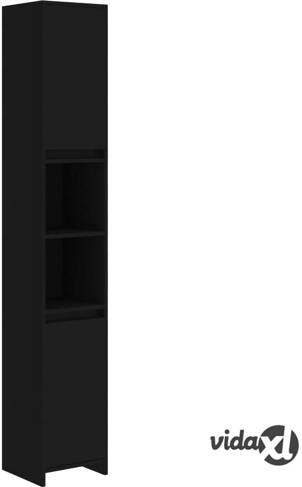 vidaXL Kylpyhuonekaappi musta 30x30x183,5 cm lastulevy vidaXL Kylpyhuonekaappi musta 30x30x183,5 cm lastulevy