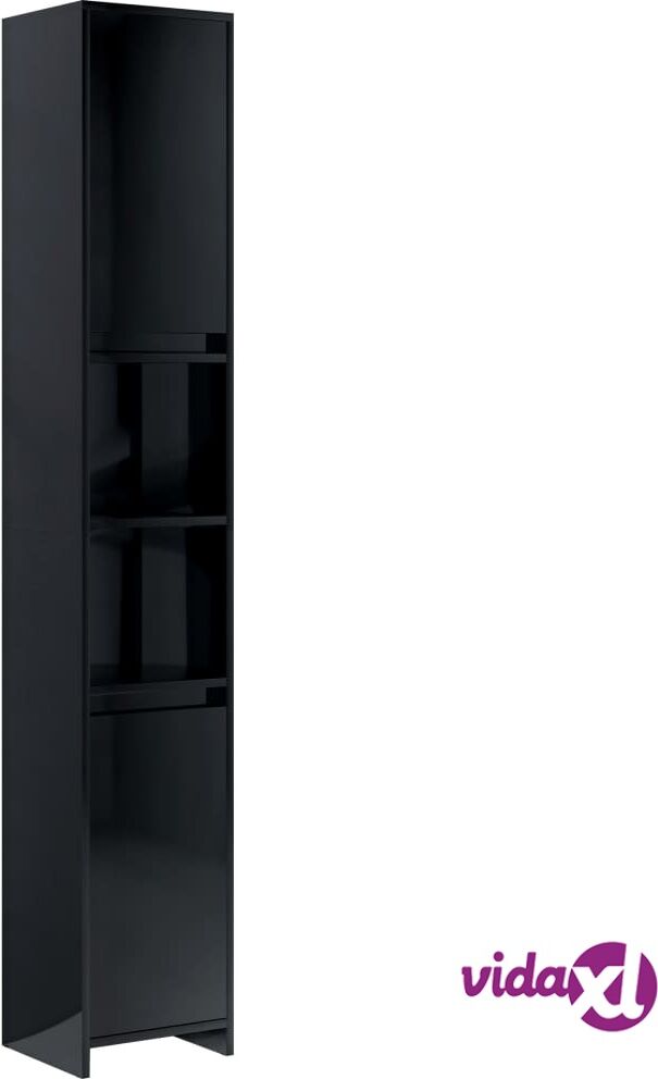 vidaXL Kylpyhuonekaappi korkeakiilto musta 30x30x183,5 cm lastulevy vidaXL Kylpyhuonekaappi korkeakiilto musta 30x30x183,5 cm lastulevy