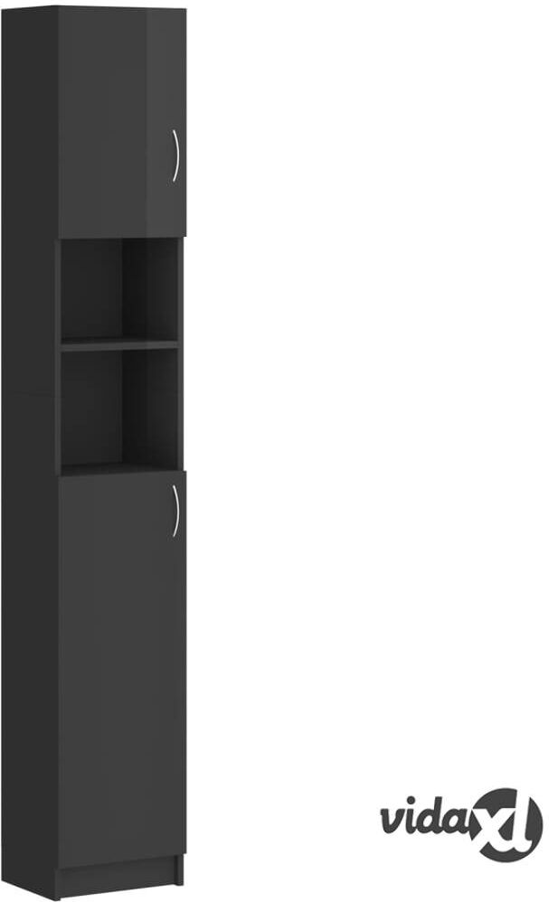 vidaXL Kylpyhuonekaappi korkeakiilto harmaa 32x25,5x190 cm lastulevy vidaXL Kylpyhuonekaappi korkeakiilto harmaa 32x25,5x190 cm lastulevy