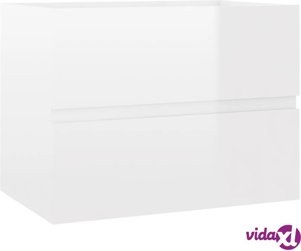 vidaXL Allaskaappi korkeakiilto valkoinen 60x38x45 cm lastulevy vidaXL Allaskaappi korkeakiilto valkoinen 60x38x45 cm lastulevy