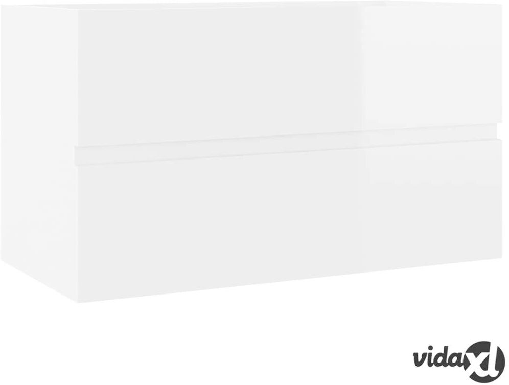 vidaXL Allaskaappi korkeakiilto valkoinen 80x38,5x45 cm lastulevy vidaXL Allaskaappi korkeakiilto valkoinen 80x38,5x45 cm lastulevy