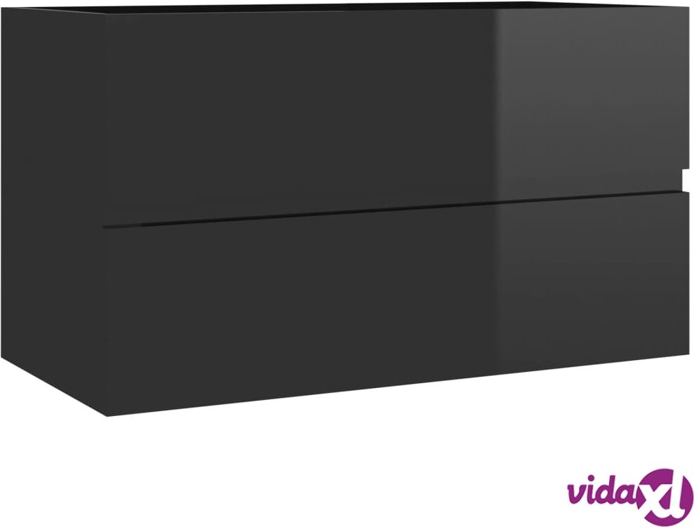 vidaXL Allaskaappi korkeakiilto musta 80x38,5x45 cm lastulevy vidaXL Allaskaappi korkeakiilto musta 80x38,5x45 cm lastulevy
