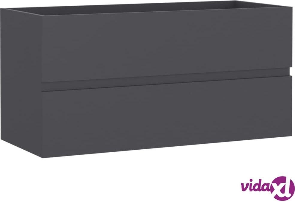 vidaXL Allaskaappi harmaa 90x38,5x45 cm lastulevy vidaXL Allaskaappi harmaa 90x38,5x45 cm lastulevy