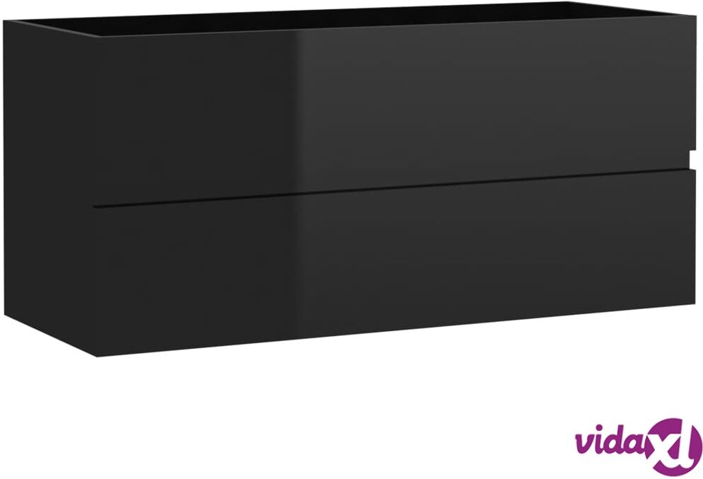 vidaXL Allaskaappi korkeakiilto musta 100x38,5x45 cm lastulevy vidaXL Allaskaappi korkeakiilto musta 100x38,5x45 cm lastulevy