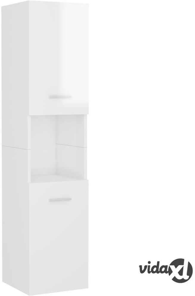 vidaXL Kylpyhuonekaappi korkeakiilto valkoinen 30x30x130 cm lastulevy vidaXL Kylpyhuonekaappi korkeakiilto valkoinen 30x30x130 cm lastulevy