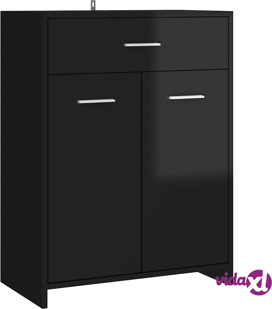 vidaXL Kylpyhuonekaappi korkeakiilto musta 60x33x80 cm lastulevy vidaXL Kylpyhuonekaappi korkeakiilto musta 60x33x80 cm lastulevy