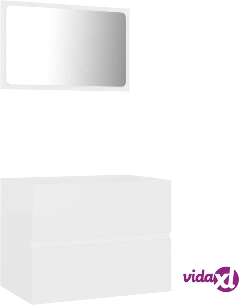vidaXL Kaksiosainen kylpyhuoneen kalustesarja valkoinen lastulevy vidaXL Kaksiosainen kylpyhuoneen kalustesarja valkoinen lastulevy