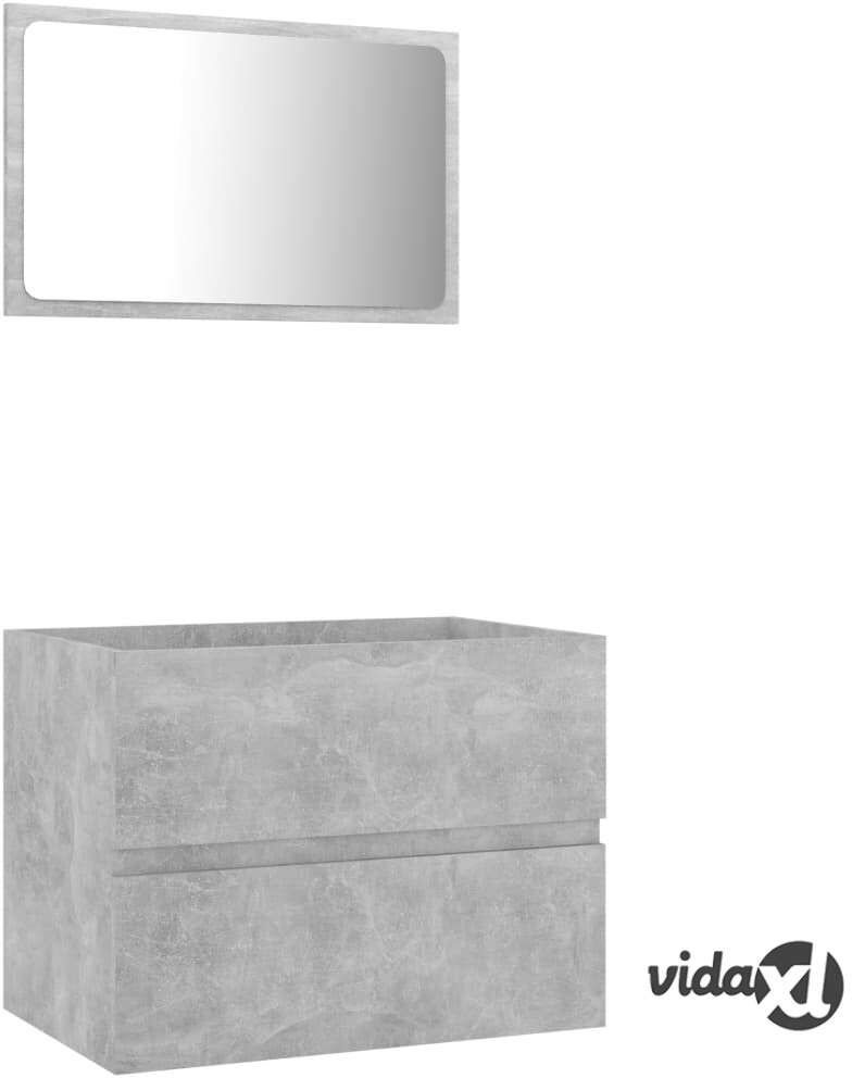 vidaXL 2-osainen kylpyhuoneen kalustesarja betoninharmaa lastulevy vidaXL 2-osainen kylpyhuoneen kalustesarja betoninharmaa lastulevy