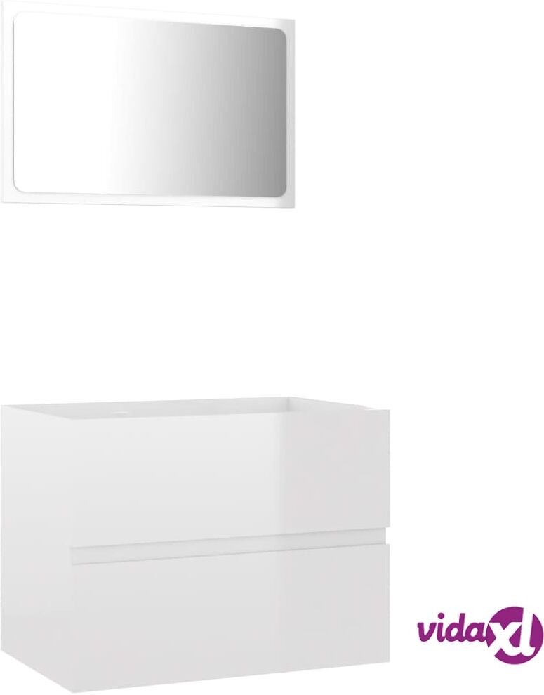 vidaXL 2-osainen kylpyhuonekalustesarja korkeakiilto valk. lastulevy vidaXL 2-osainen kylpyhuonekalustesarja korkeakiilto valk. lastulevy
