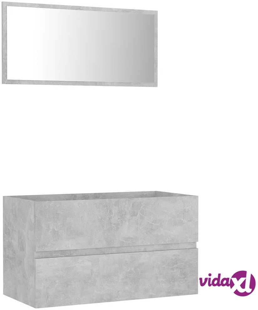 vidaXL 2-osainen kylpyhuoneen kalustesarja betoninharmaa lastulevy vidaXL 2-osainen kylpyhuoneen kalustesarja betoninharmaa lastulevy