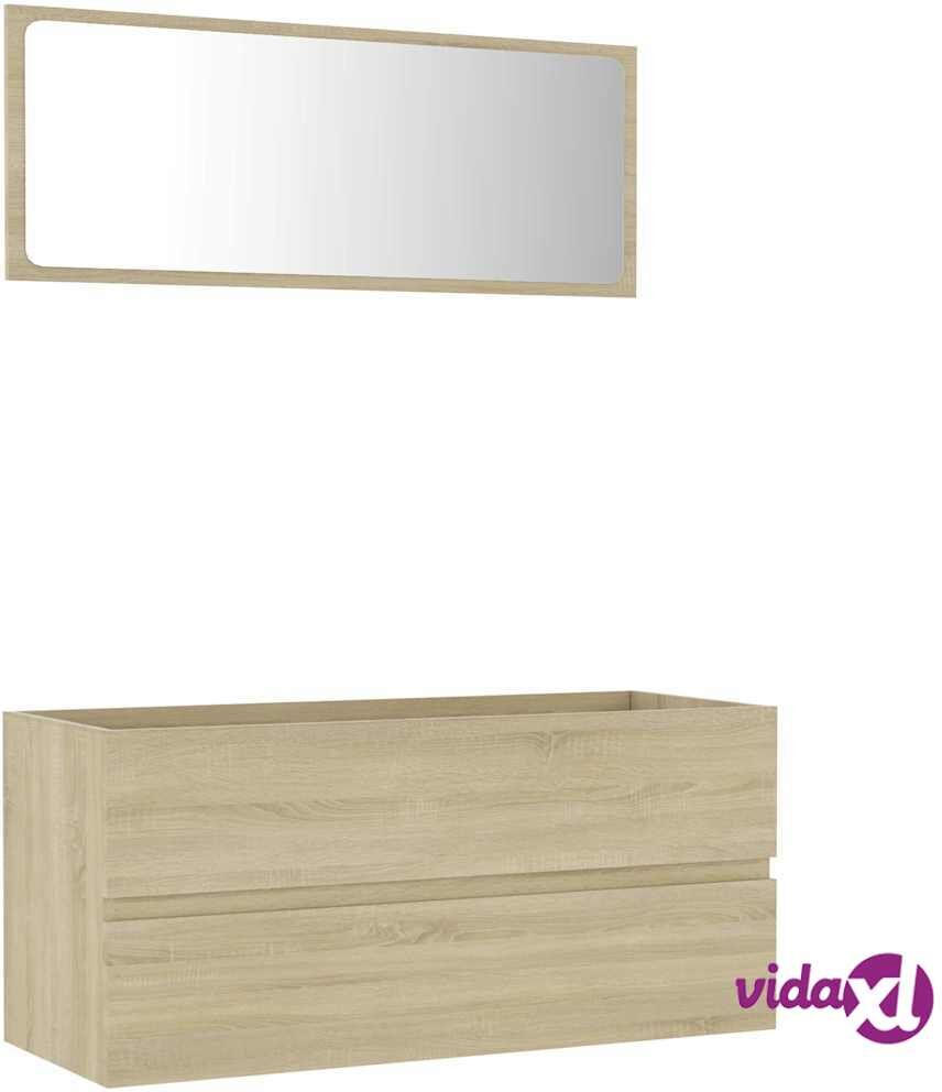 vidaXL 2-osainen kylpyhuonekalustesarja Sonoma-tammi lastulevy vidaXL 2-osainen kylpyhuonekalustesarja Sonoma-tammi lastulevy