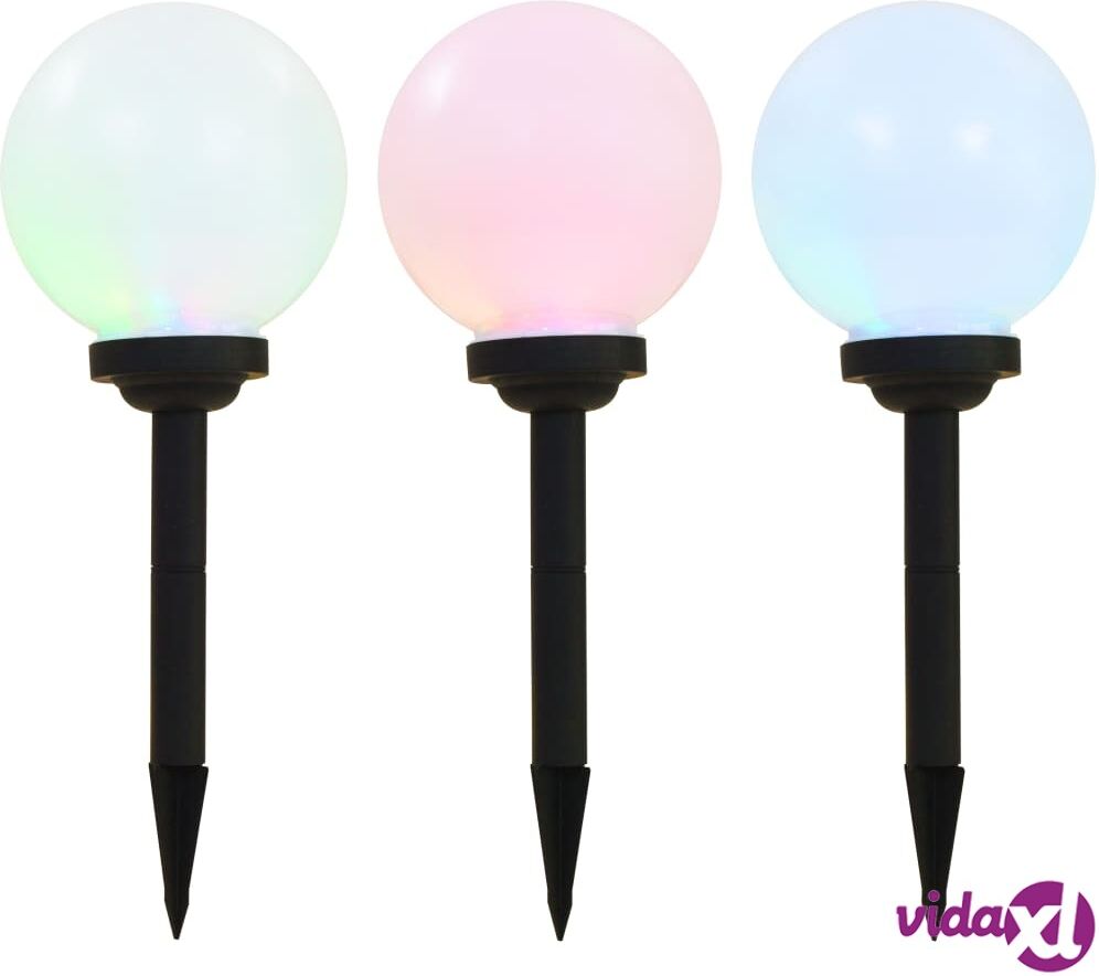 vidaXL LED-aurinkokennovalaisin 3 kpl väriä vaihtava pyöreä 20 cm RGB vidaXL LED-aurinkokennovalaisin 3 kpl väriä vaihtava pyöreä 20 cm RGB