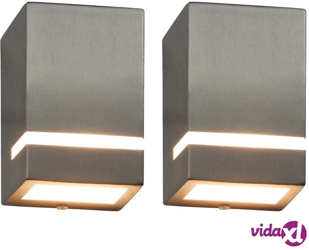 vidaXL Ulkotilojen seinävalaisimet 2 kpl 35 W hopea neliskulmainen vidaXL Ulkotilojen seinävalaisimet 2 kpl 35 W hopea neliskulmainen