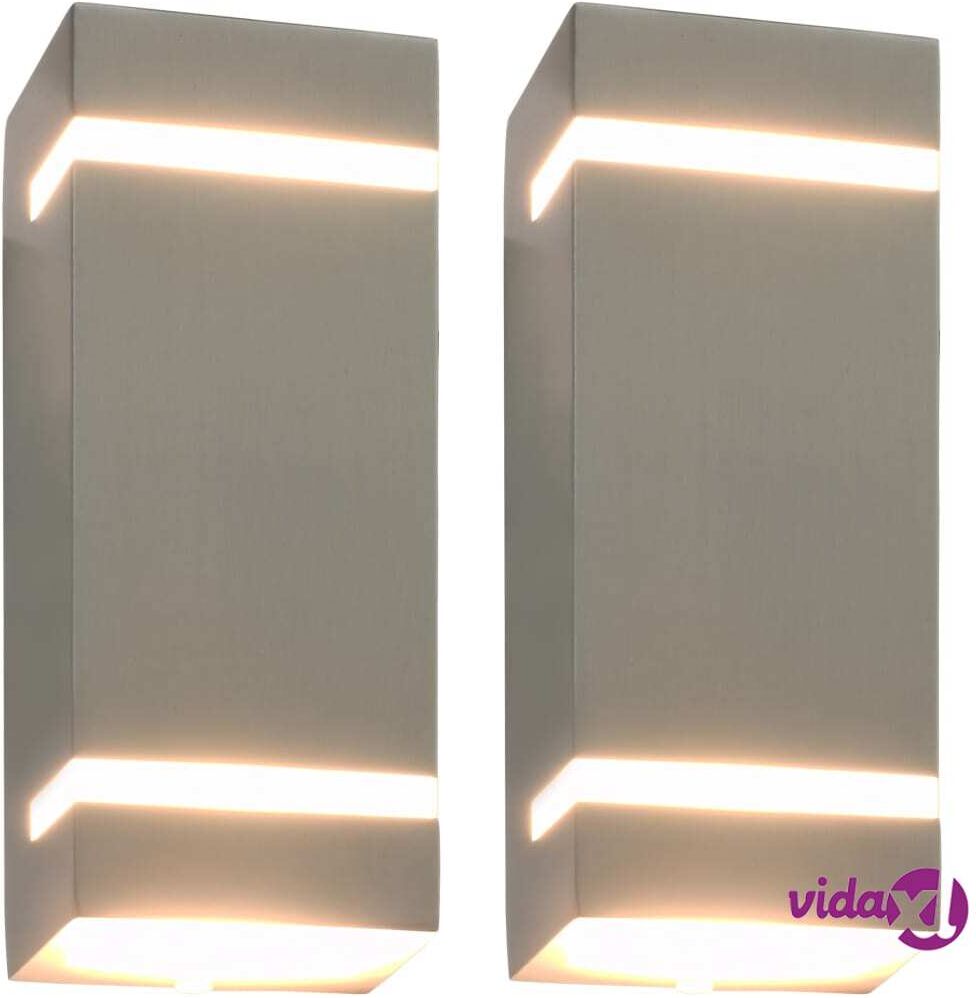 vidaXL Ulkotilojen seinävalaisimet 2 kpl 35 W hopea neliskulmainen vidaXL Ulkotilojen seinävalaisimet 2 kpl 35 W hopea neliskulmainen