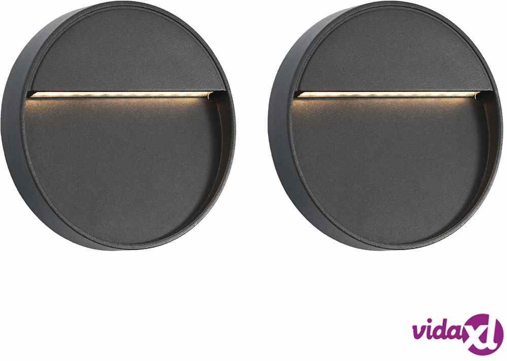 vidaXL LED-seinävalaisimet ulkotiloihin 2 kpl 3 W musta pyöreä vidaXL LED-seinävalaisimet ulkotiloihin 2 kpl 3 W musta pyöreä