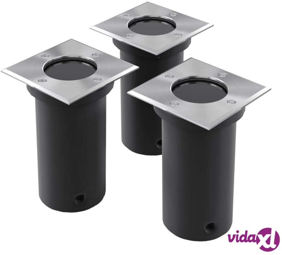 vidaXL Maahan asetettava ulkovalosarja 3 kpl neliö vidaXL Maahan asetettava ulkovalosarja 3 kpl neliö