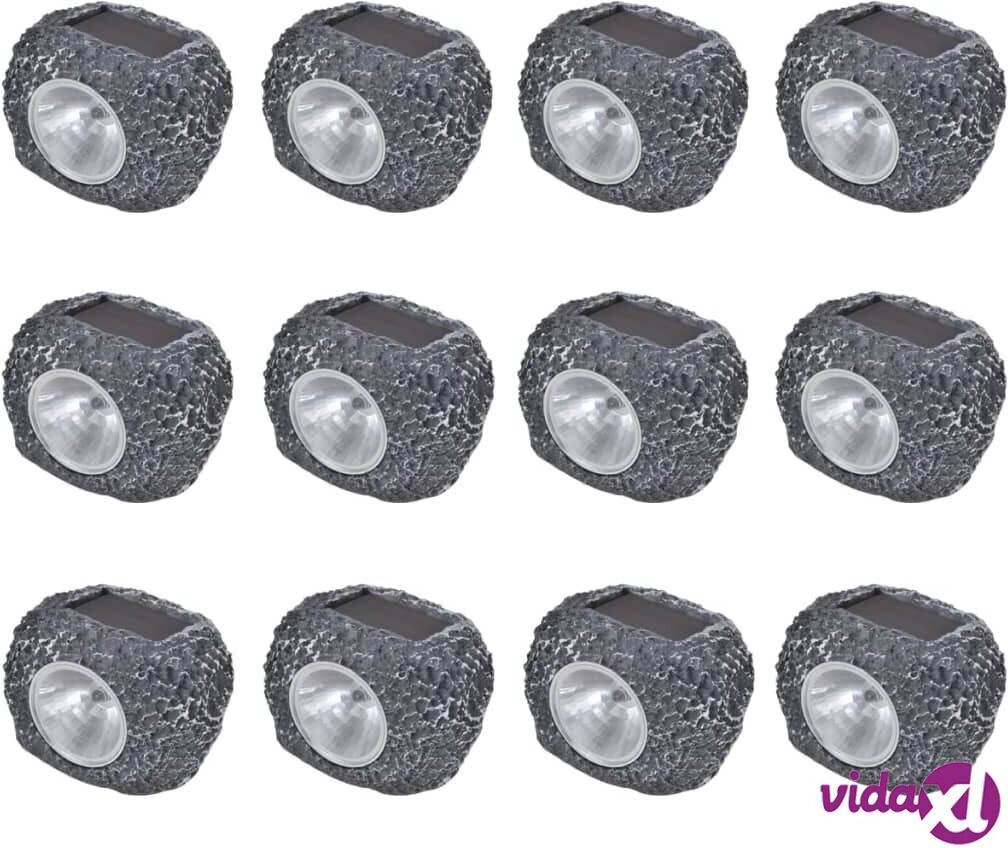 vidaXL Ulkotilan Aurinkoenergia LED Spottivalo Kiven Muotoinen 12 kpl vidaXL Ulkotilan Aurinkoenergia LED Spottivalo Kiven Muotoinen 12 kpl