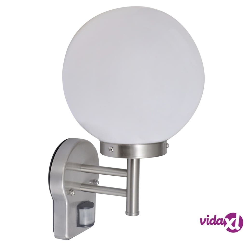 vidaXL Pallonmuotoinen Seinälamppu Sensorilla Ruostumaton Teräs vidaXL Pallonmuotoinen Seinälamppu Sensorilla Ruostumaton Teräs