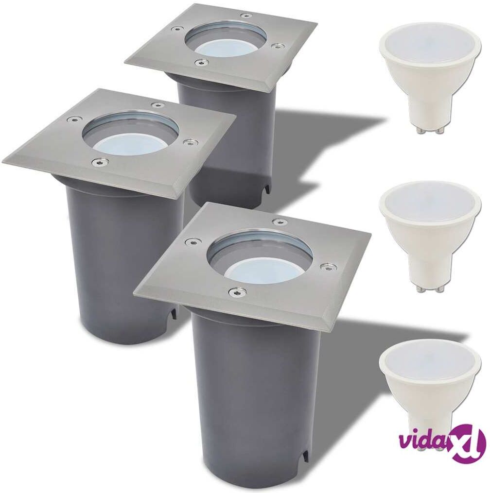 vidaXL LED-maavalaisimet ulkotiloihin 3 kpl Neliö vidaXL LED-maavalaisimet ulkotiloihin 3 kpl Neliö