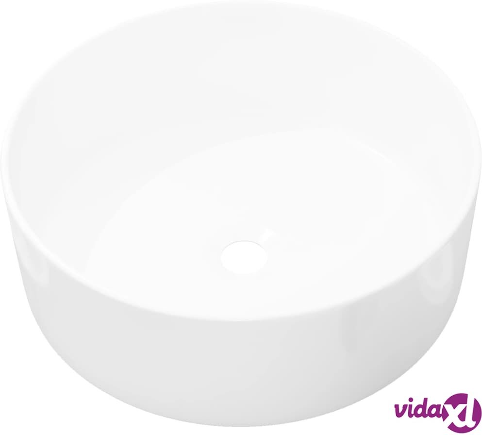vidaXL Pyöreä Pesuallas keraaminen Valkoinen 40x15 cm vidaXL Pyöreä Pesuallas keraaminen Valkoinen 40x15 cm
