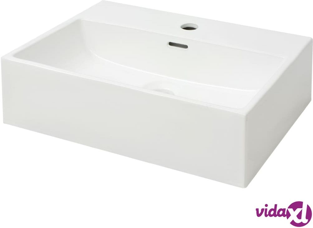 vidaXL Keraaminen pesuallas hanareiällä 51,5x38,5x15 cm Valkoinen vidaXL Keraaminen pesuallas hanareiällä 51,5x38,5x15 cm Valkoinen