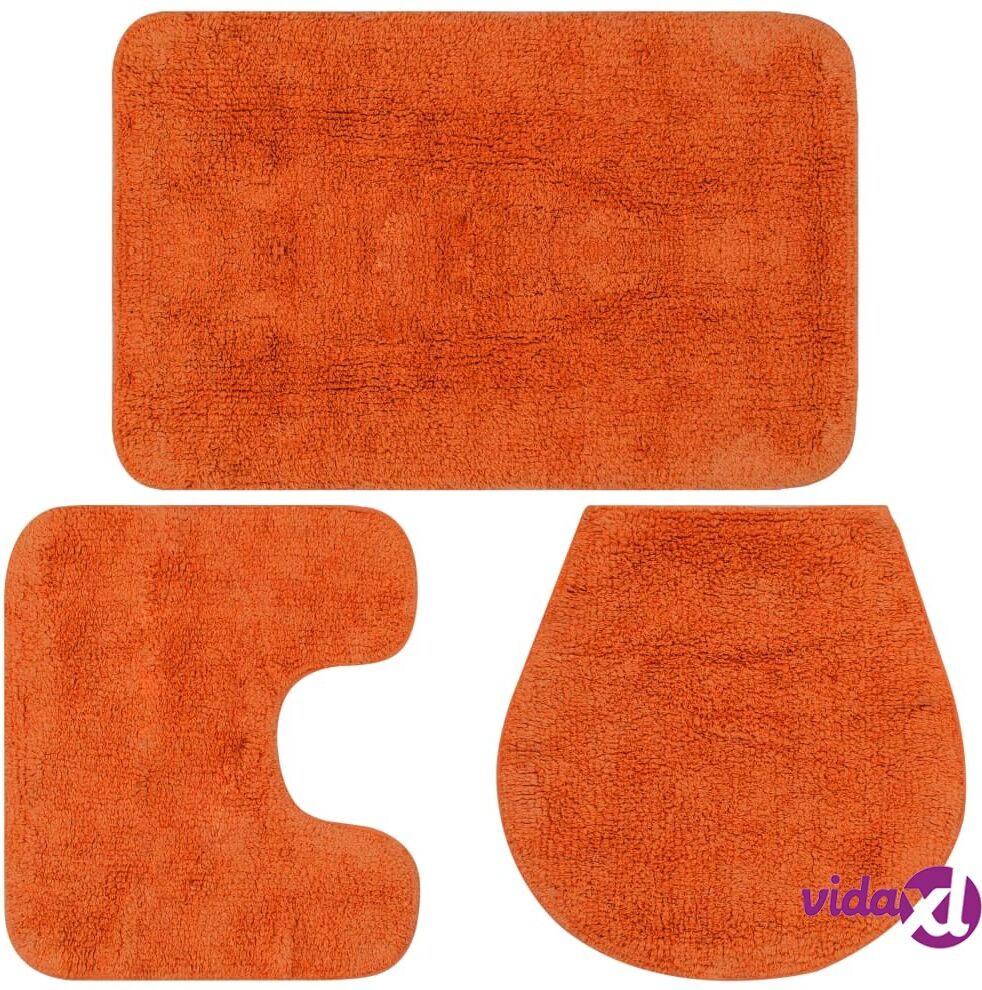 vidaXL Kylpyhuoneen mattosarja 3 osaa kangas oranssi vidaXL Kylpyhuoneen mattosarja 3 osaa kangas oranssi
